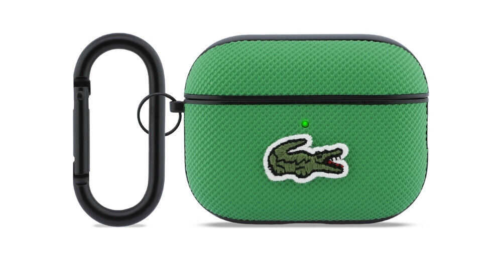 Etui na słuchawki LACOSTE Petit Pique Croc Dogo do Apple AirPods Pro 3 Zielony wykończenie teksturowane pewny chwyt