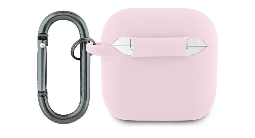 Etui na słuchawki LACOSTE Silicone Croc Logo do Apple AirPods 4 Różowy karabińczyk wygodne do przypięcia