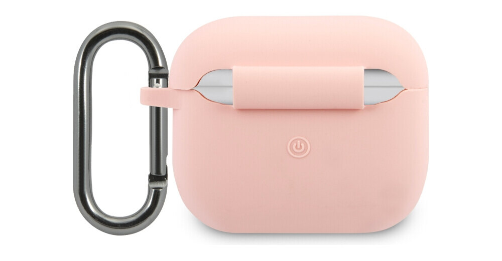 Etui na słuchawki LACOSTE Silicone do Apple AirPods 3 Różowy, ,na białym tle frontem na wprost