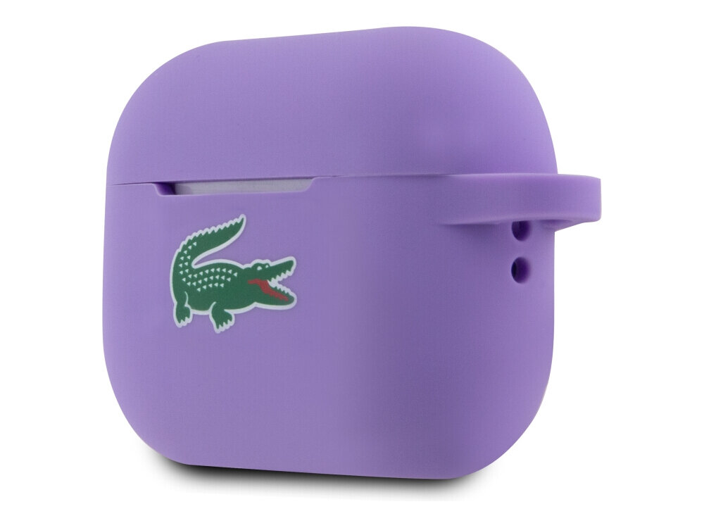 Etui na słuchawki LACOSTE Silicone Croc Logo do Apple AirPods Pro 2 Zielony, Bezpieczne, obudowa, wstrząsy, upadki, na białym tle frontem na wprost