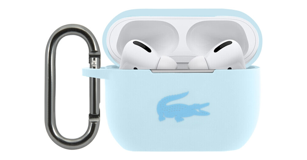 Etui na słuchawki LACOSTE Silicone do Apple AirPods Pro Niebieski silikonowe etui ochronne przyjemne w dotyku logo krokodyl