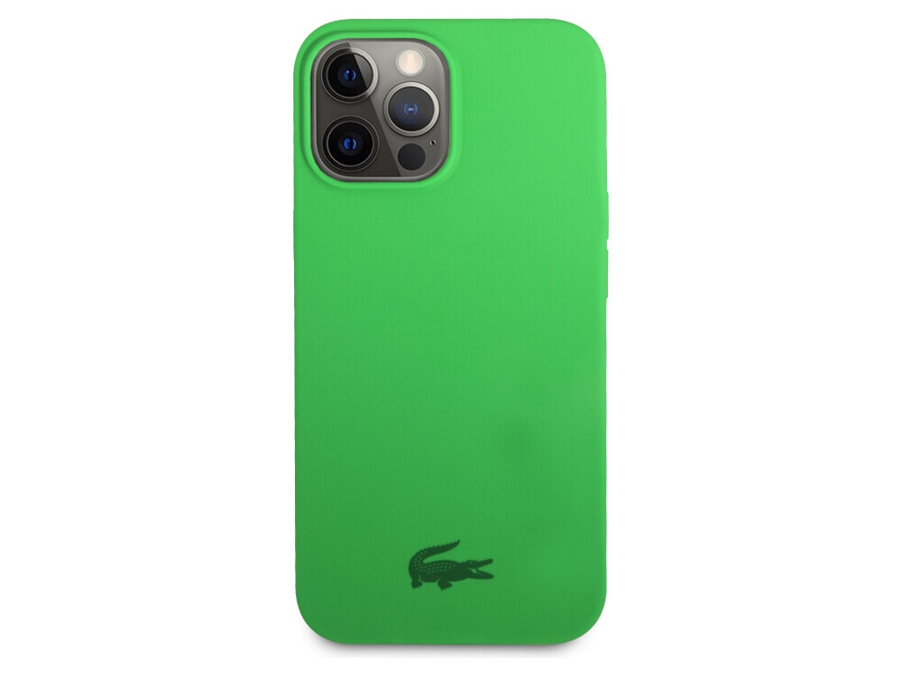 Etui LACOSTE Silicone do Apple iPhone 13 Pro Zielony wyściełane mikrofibrą zielone bezpieczne komfortowe