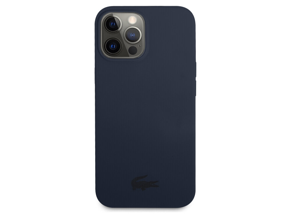 Etui LACOSTE Silicone do Apple iPhone 13 Pro Max Granatowy Silikonowe etui wyściełane mikrofibrą  bezpieczne komfortowe