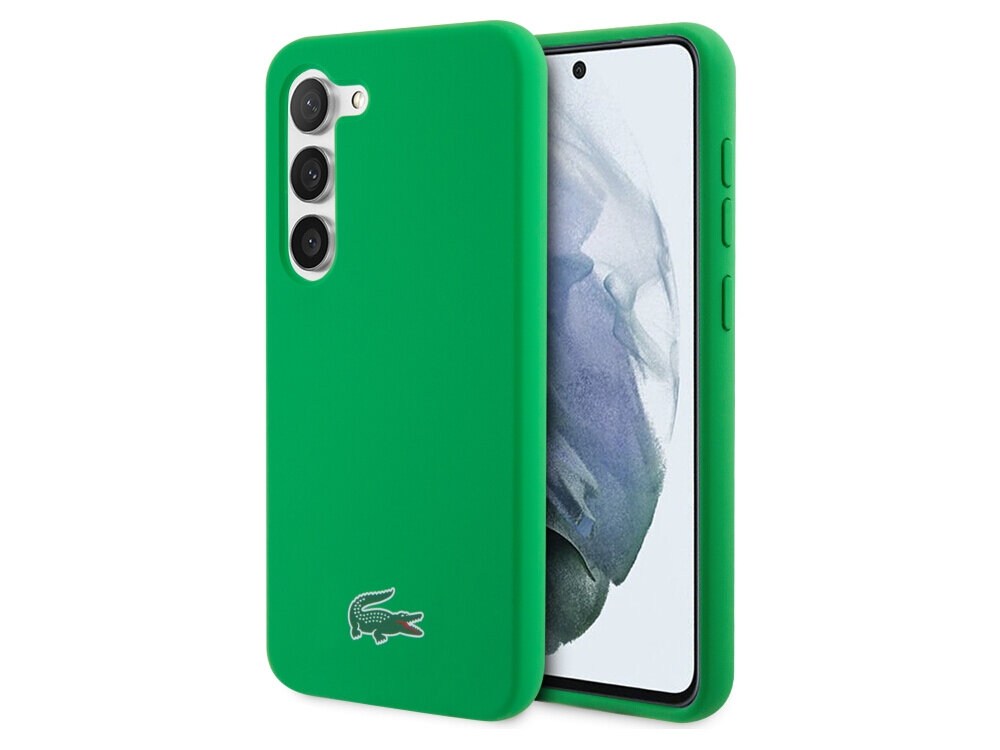 Etui LACOSTE Silicone do Samsung Galaxy S23+ Zielony silikonowe etui ochronne mikrofibra delikatny silikon