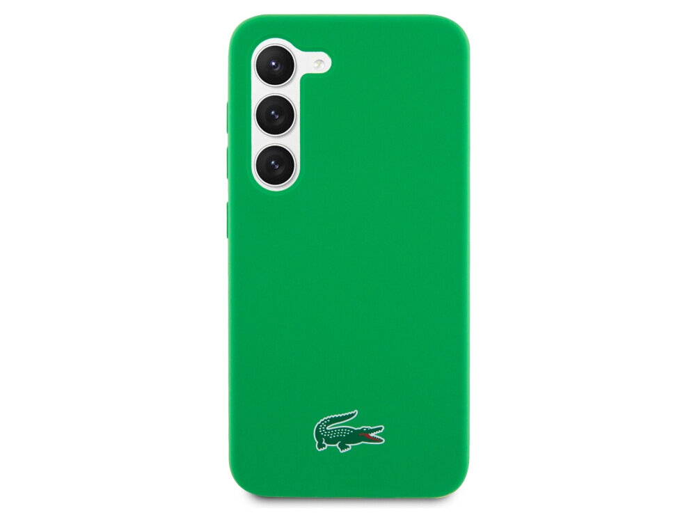 Etui LACOSTE Silicone do Samsung Galaxy S23+ Zielony Silikonowe etui wyściełane mikrofibrą bezpieczne komfortowe