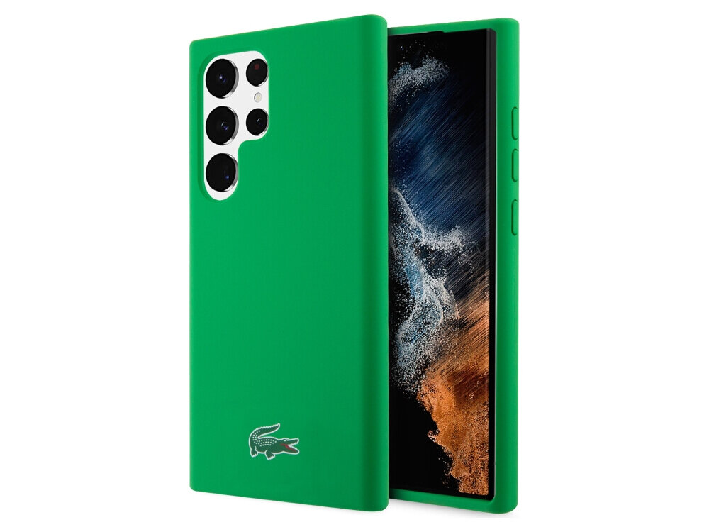 Etui LACOSTE Silicone do Samsung Galaxy S23 Ultra Zielony  silikonowe etui ochronne mikrofibra delikatny silikon