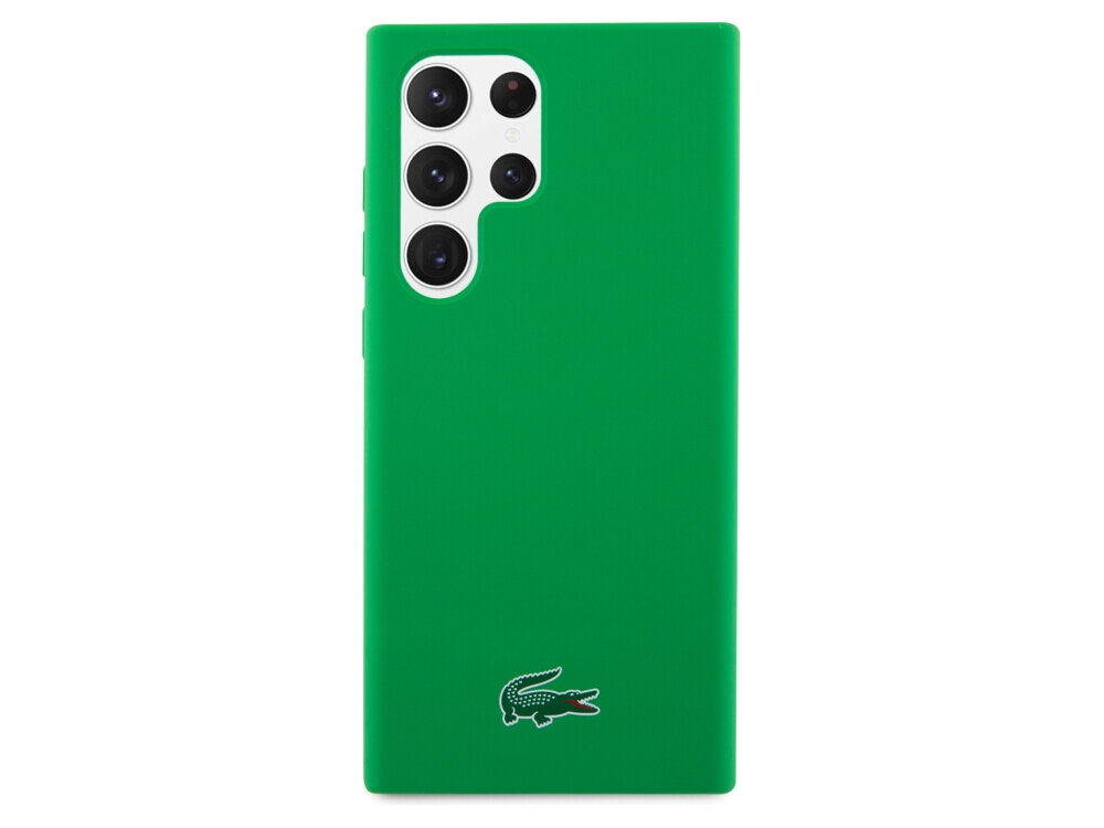 Etui LACOSTE Silicone do Samsung Galaxy S23 Ultra Zielony Silikonowe etui wyściełane mikrofibrą bezpieczne komfortowe