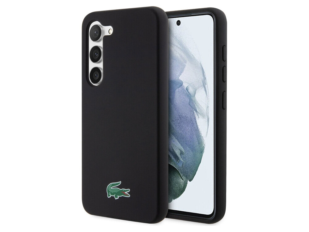 Etui LACOSTE Silicone do Samsung Galaxy S23 Czarny silikonowe etui ochronne mikrofibra delikatny silikon