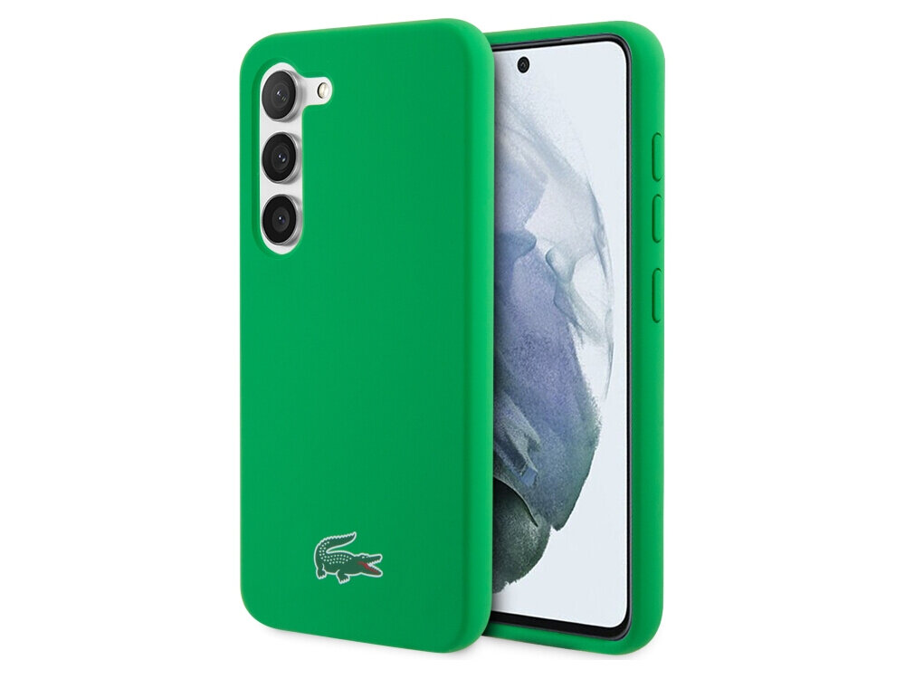 Etui LACOSTE Silicone do Samsung Galaxy S23 Zielony silikonowe etui ochronne mikrofibra delikatny silikon