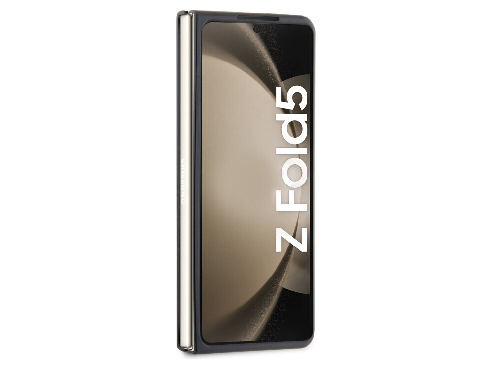 Etui LACOSTE Iconic Petit Pique do Samsung Galaxy Z Fold 5 Czarny, polikarbon, poliuretan, uderzenia, zarysowania, na białym tle frontem na wprost