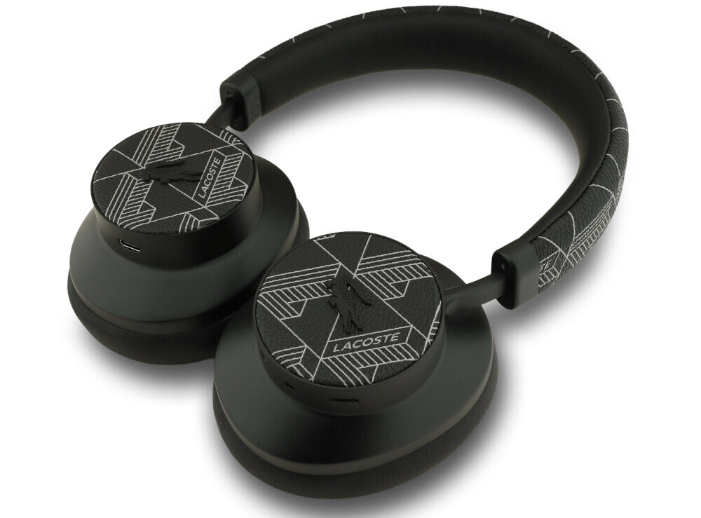 Słuchawki nauszne LACOSTE The Blend ANC Czarny Czarne słuchawki nauszne Lacoste The Blend elegancki styl monogram