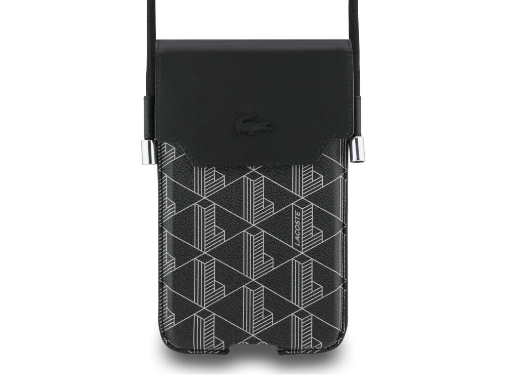 Torebka na telefon LACOSTE Universal Sleeve Crossbody PVC Mono XL Czarny Torebka Lacoste Universal Sleeve Crossbody czarna magnetyczna klapka ochrona