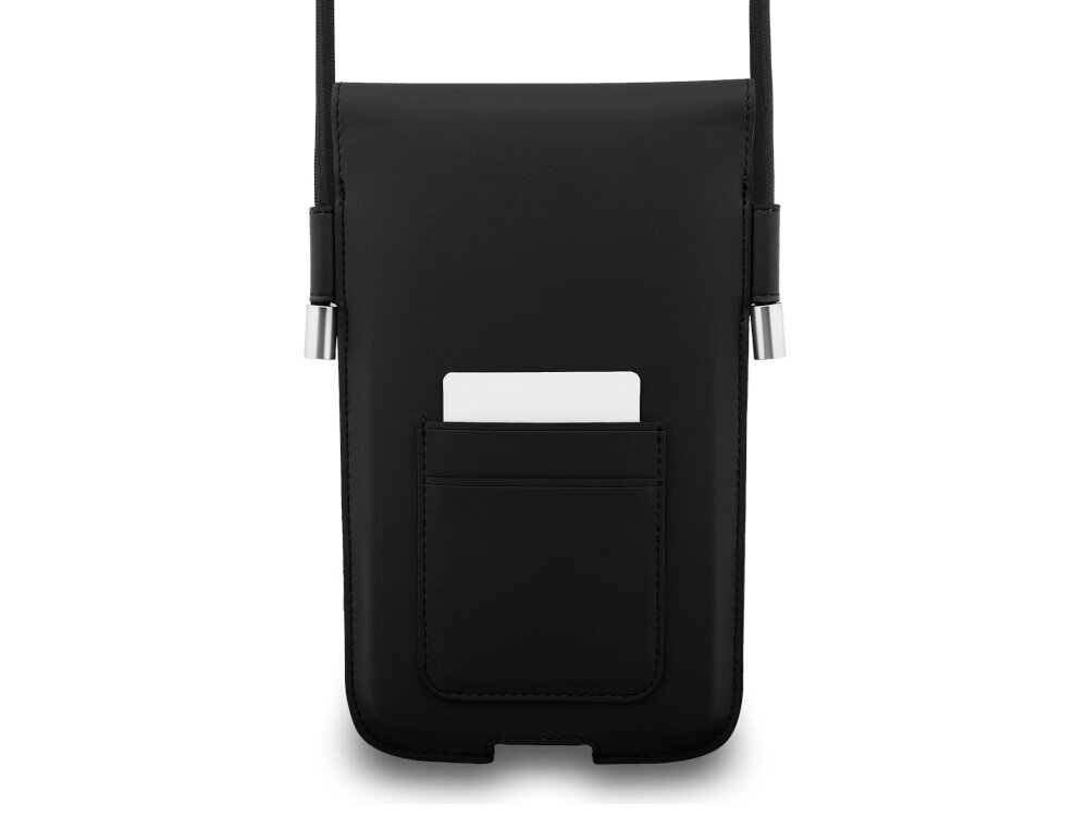 Torebka na telefon LACOSTE Universal Sleeve Crossbody PVC Mono XL Czarny Torebka Lacoste Universal Sleeve Crossbody czarna regulowany pasek kieszenie logo krokodyl