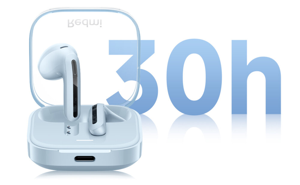 Słuchawki douszne XIAOMI Redmi Buds 6 Active czas pracy czas dzialania etui