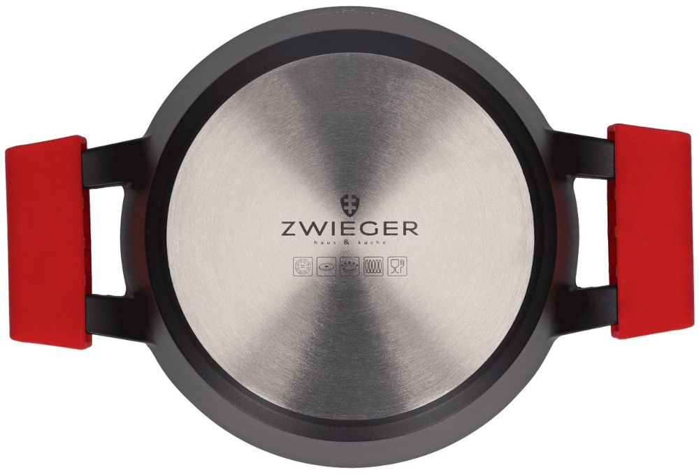 Zestaw garnków ZWIEGER Obsidian ZGA8429 (6 elementów) mozliwosc uzytkowania na plycie indukcyjnej oraz wszystkich rodzajach kuchenek 3 warstwowa powloka nieprzywierajaca Greblon C3+ wykonanie najtrwalszy material
