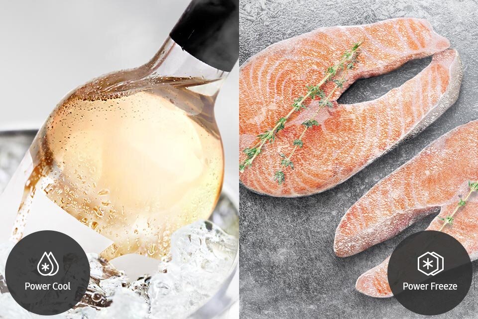 funkcje power cool i power freeze dostępne w chłodziarko-zamrażarce Samsung