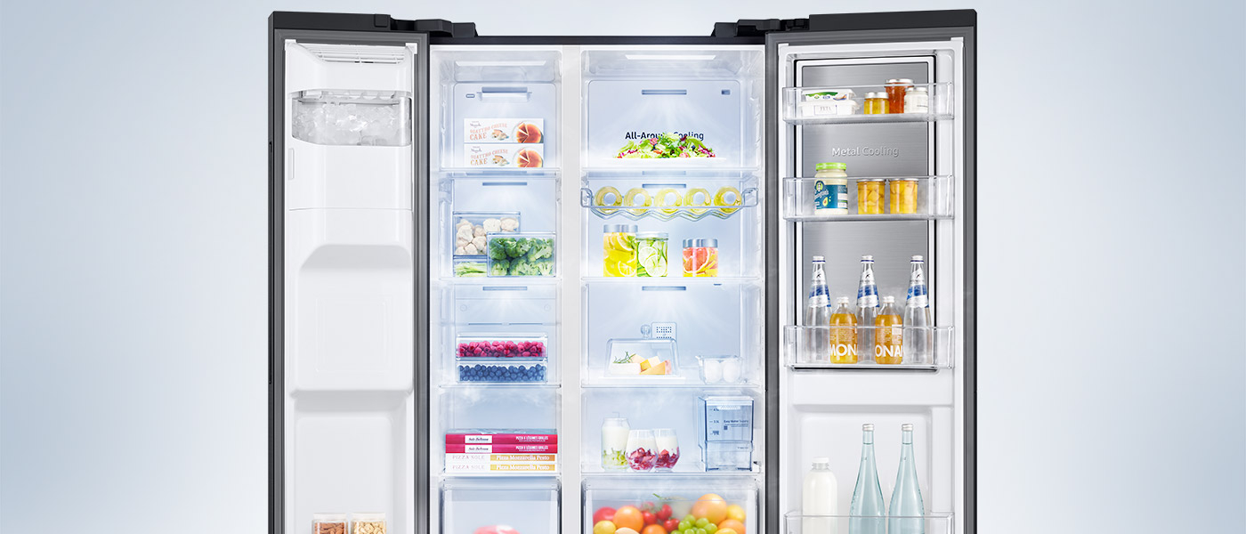 wnętrze lodówki side by side Samsung RH64DG53R3B1EO wnętrze lodówki side by side Samsung RH64DG53R3B1EO