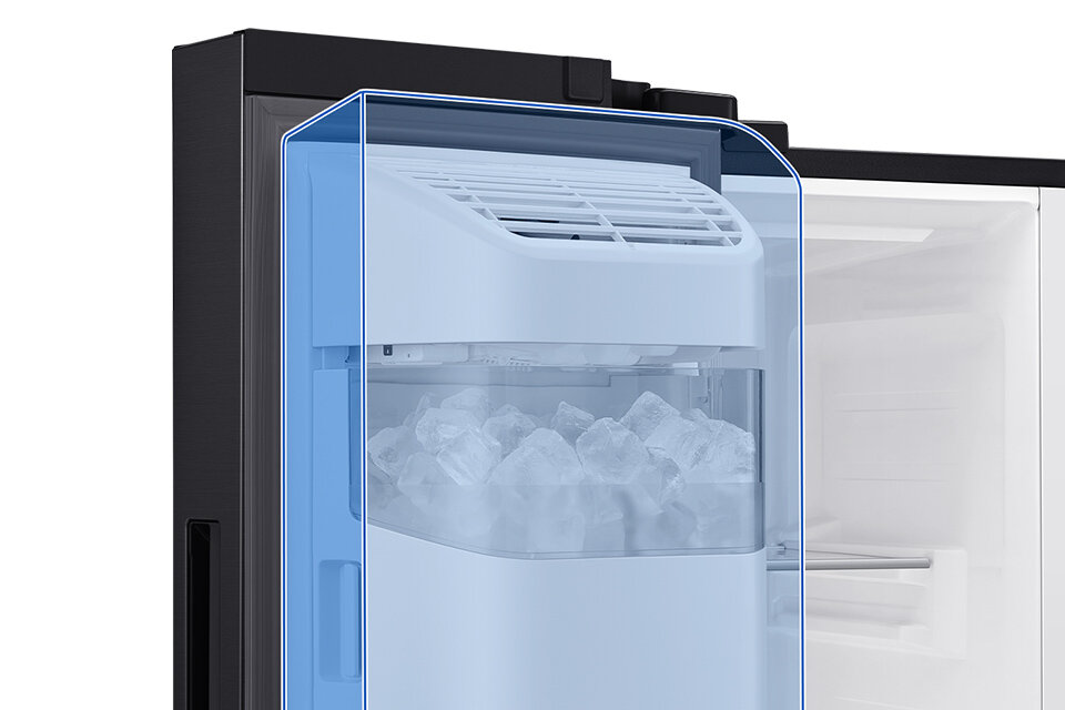 kostkarka slim w lodówce Samsung Side by Side RH64DG53R3B1EO