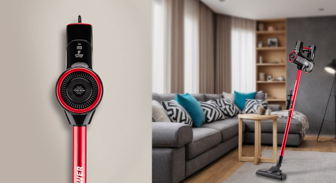 Odkurzacz HYUNDAI VC609 2 w 1 wygoda wersja ręczna estetyczny design wymiary łatwe przechowywanie