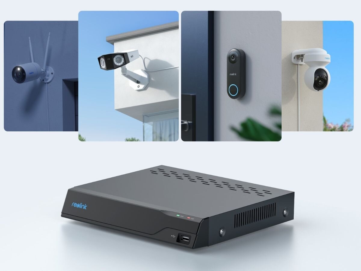 Rejestrator REOLINK NVS4 - Stwórz Twój własny monitoring, rejestrator pod skosem, cztery kadry kamer IP