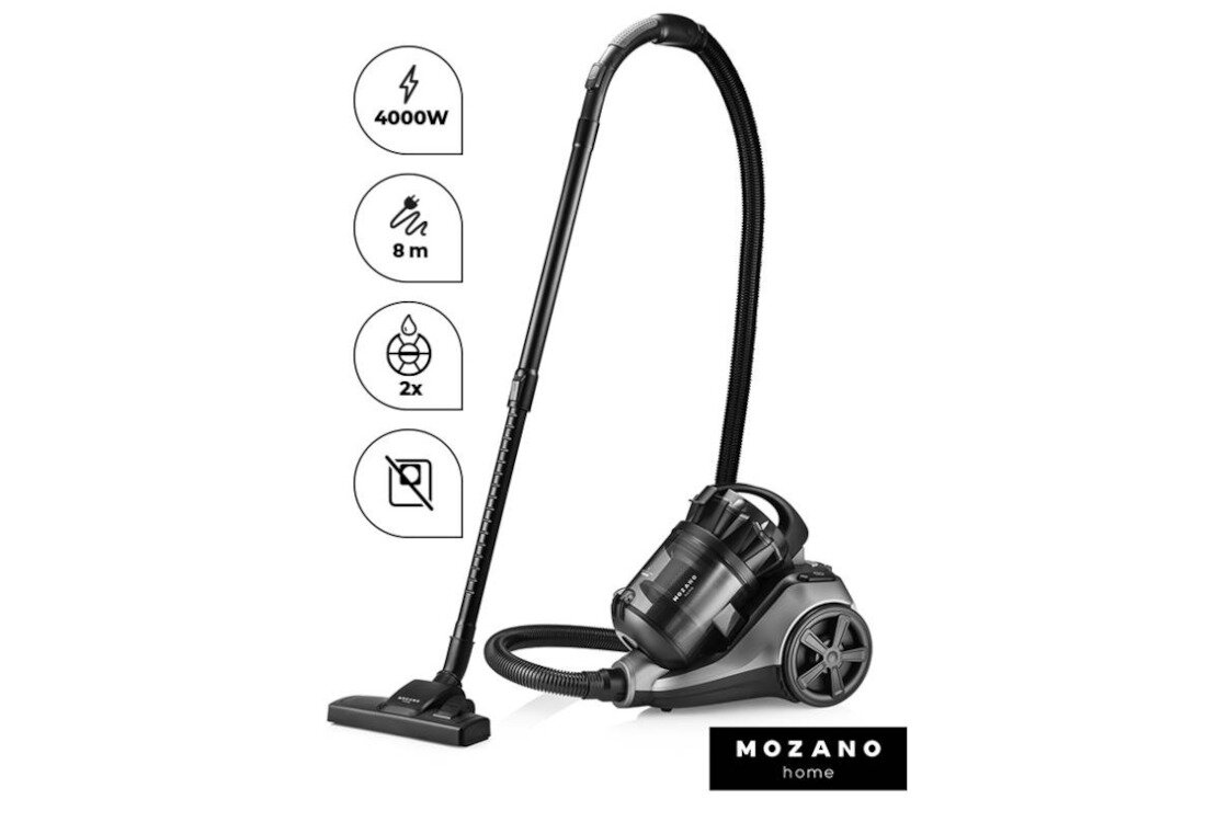 Odkurzacz MOZANO Max Cyclonic 4000 Szary design tło prezentacja wizualizacja Wygodne i skuteczne sprzątanie sprzątanie bez wysiłku