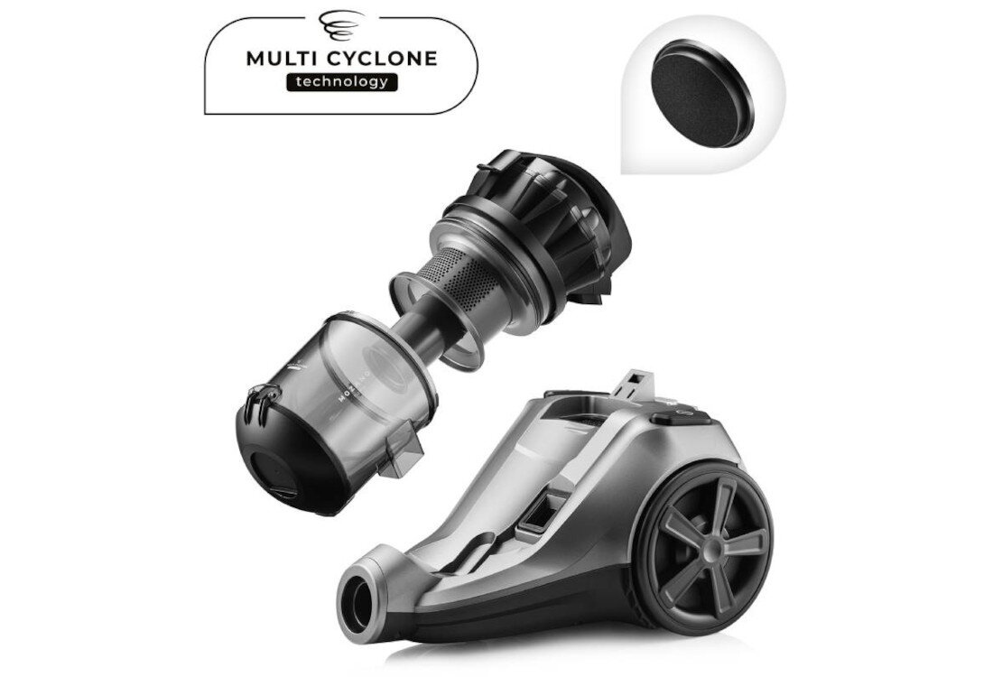 Odkurzacz MOZANO Max Cyclonic 4000 Szary Czyste powietrze Technologia MultiCyclone ulga dla alergików i osób z wrażliwymi drogami oddechowymi