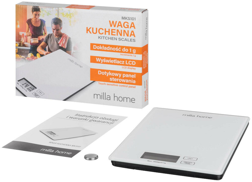 Waga MILLA HOME MKS101 zawartosc opakowania