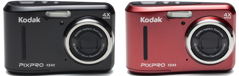 Aparat KODAK FZ43 zdjęcia obiektyw ekran wizjer ogniskowa przysłona migawka obudowa bateria zasilanie filmy nagrywanie rozdzielczość matryca rozmiar przekątna tryby iso montaż lampa światło przyciski sterowanie menu kontrast jasność balans bieli filtry cmos karta pliki format zapis seria