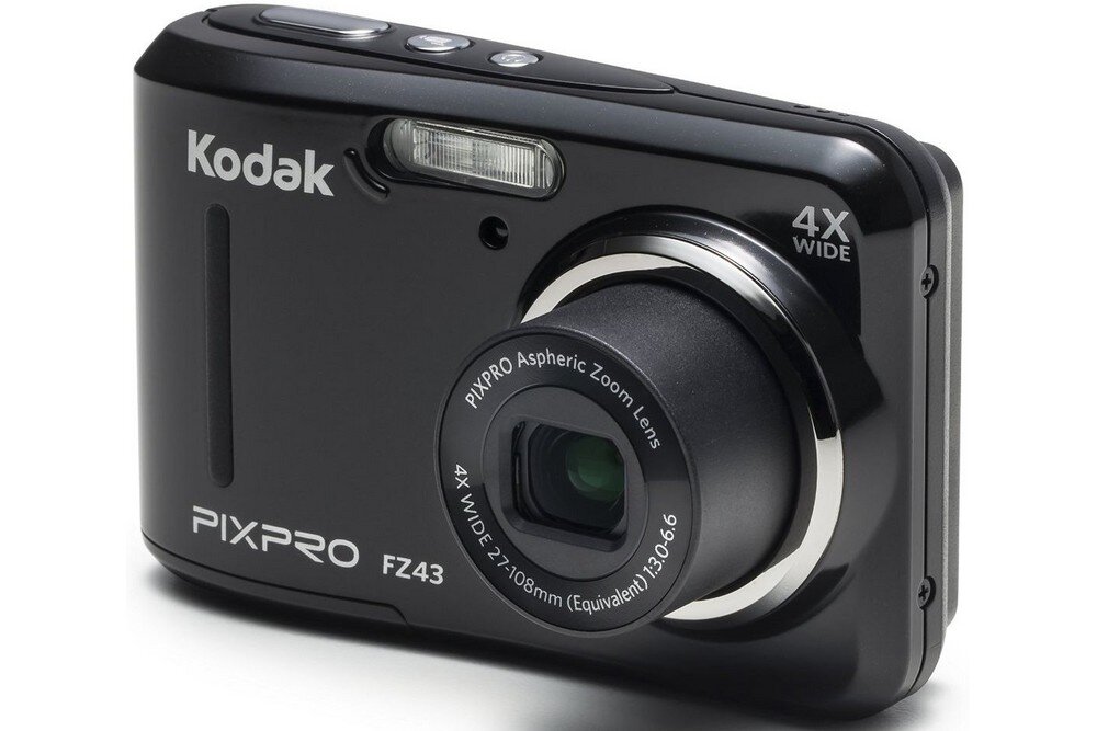 Aparat KODAK FZ43 zdjęcia obiektyw ekran wizjer ogniskowa przysłona migawka obudowa bateria zasilanie filmy nagrywanie rozdzielczość matryca rozmiar przekątna tryby iso montaż lampa światło przyciski sterowanie menu kontrast jasność balans bieli filtry cmos karta pliki format zapis seria