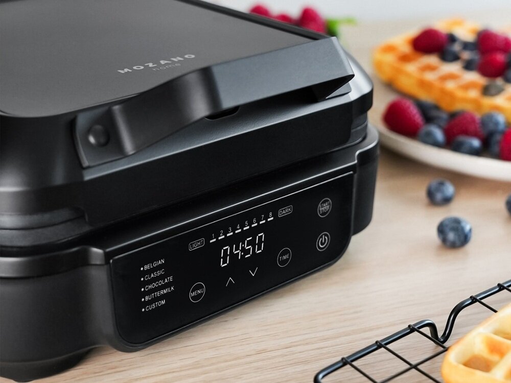 Gofrownica MOZANO Genius AGD-GOF-002 czytelny panel dotykowy, wbudowany timer, kontrola czasu