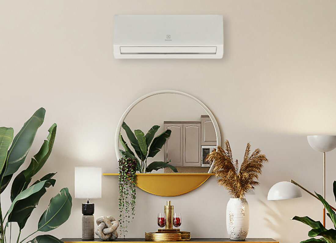 Klimatyzator Split, Pompa ciepła powietrze - powietrze ELECTROLUX Hell 4D AirFlow EACS/I-12HEL/N8 EEC Oszczędność energii Czynnik chłodniczy R32 Klasa energetyczna A++ dla chłodzenia i A+ dla grzania zdjęcie lifestyle prezentacja w pomieszczeniu