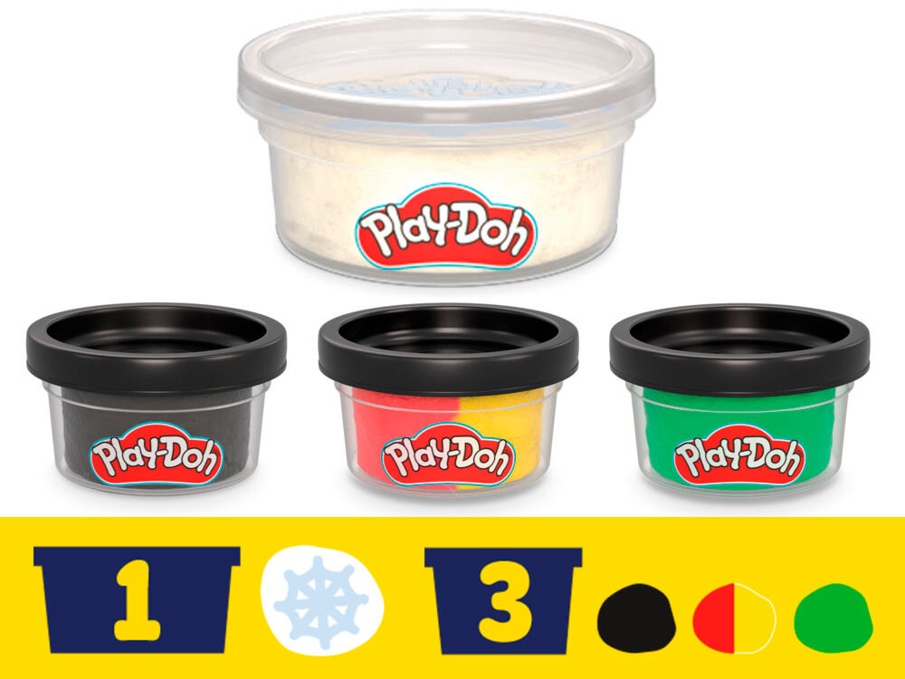 Ciastolina PLAY-DOH Marvel Spider-Man F98275L0 Ręka dziecka trzymająca zamkniętą różową walizeczkę Play-Doh z rączką w kształcie uszu Myszki Minnie. Na frontowej ściance walizki widoczna kolorowa grafika z Myszką Minnie i Kaczuszką Daisy przygotowującymi wypieki.