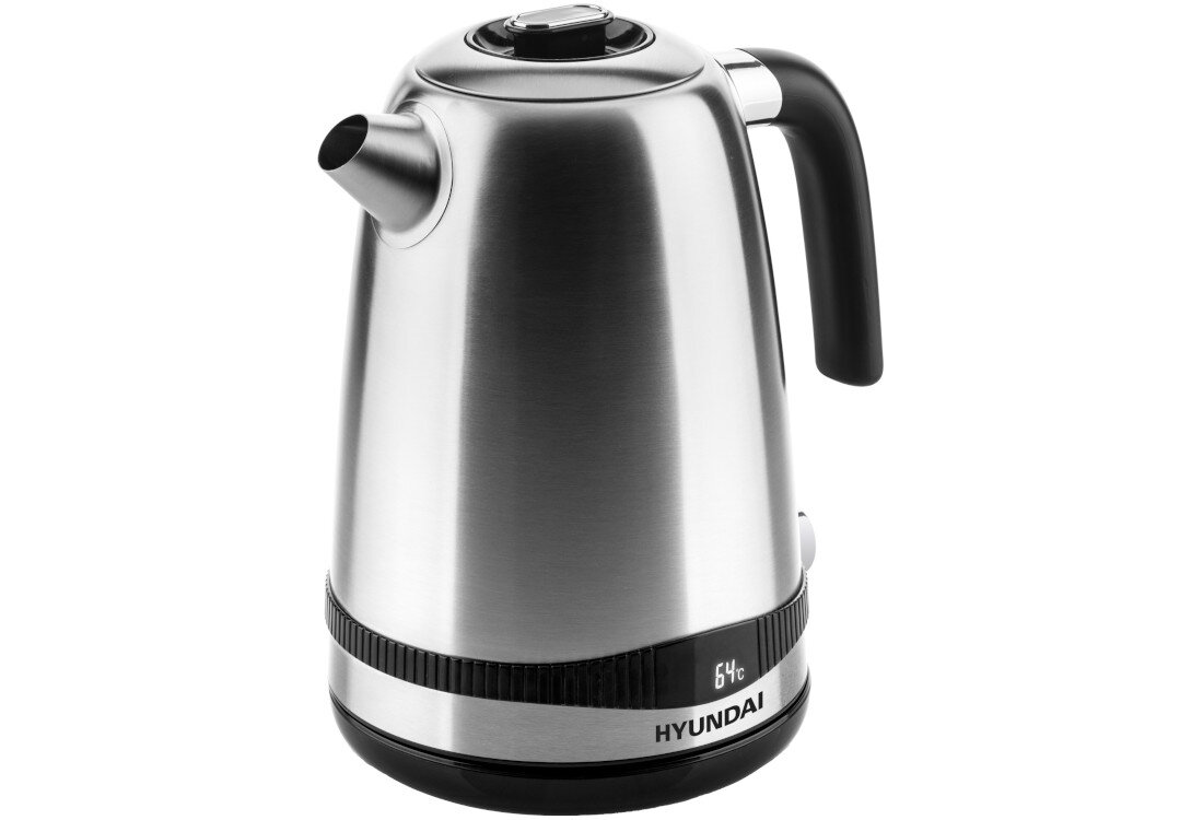 Czajnik HYUNDAI VK770 Komfort użytkowania centralne złącze obrotowe 360° Płaskie dno z ukrytą grzałką stal nierdzewna 