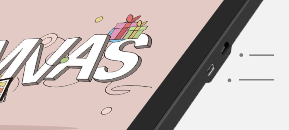 Tablet graficzny HUION Kamvas 13 gen. 3
					port USB-C 3.1 z obsługą DisplayPort, w zestawie kabel 3 w 1 (USB-C do HDMI oraz 2x USB-A), kompatybilność z systemami Windows, macOS, Linux oraz Android,
					zbliżenie na porty