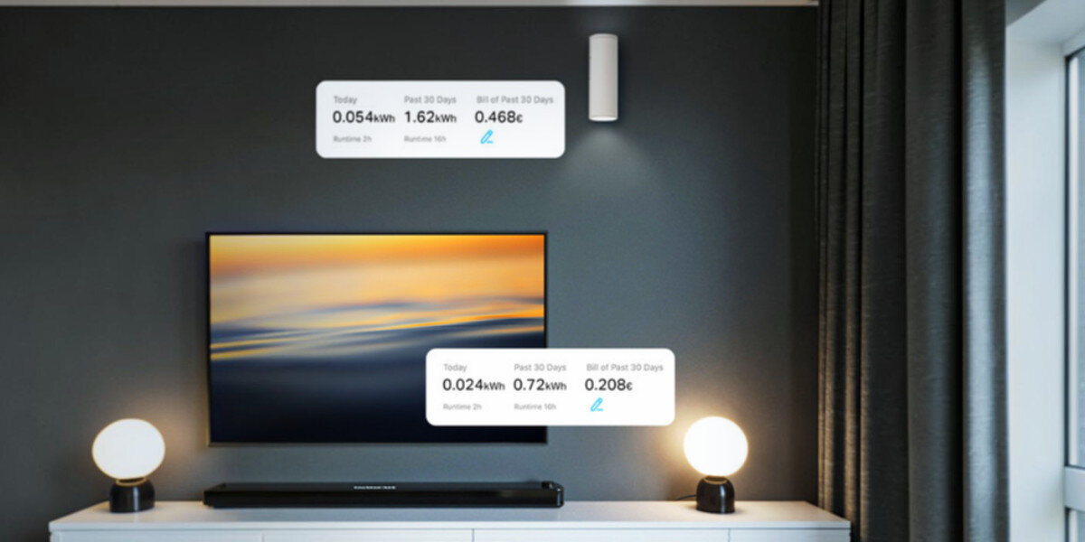 Inteligentny przekaźnik TP-LINK Tapo S112, Energia, pomiar, zużycie, oszczędność, Monitorowanie zużycia energii przez oświetlenie i TV.
