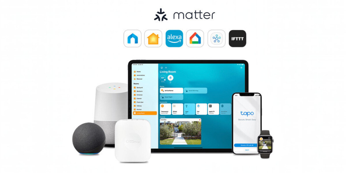 Inteligentny przekaźnik TP-LINK Tapo S112, Matter, Apple, integracja, kompatybilność, Współpraca z różnymi systemami sterowania domem.