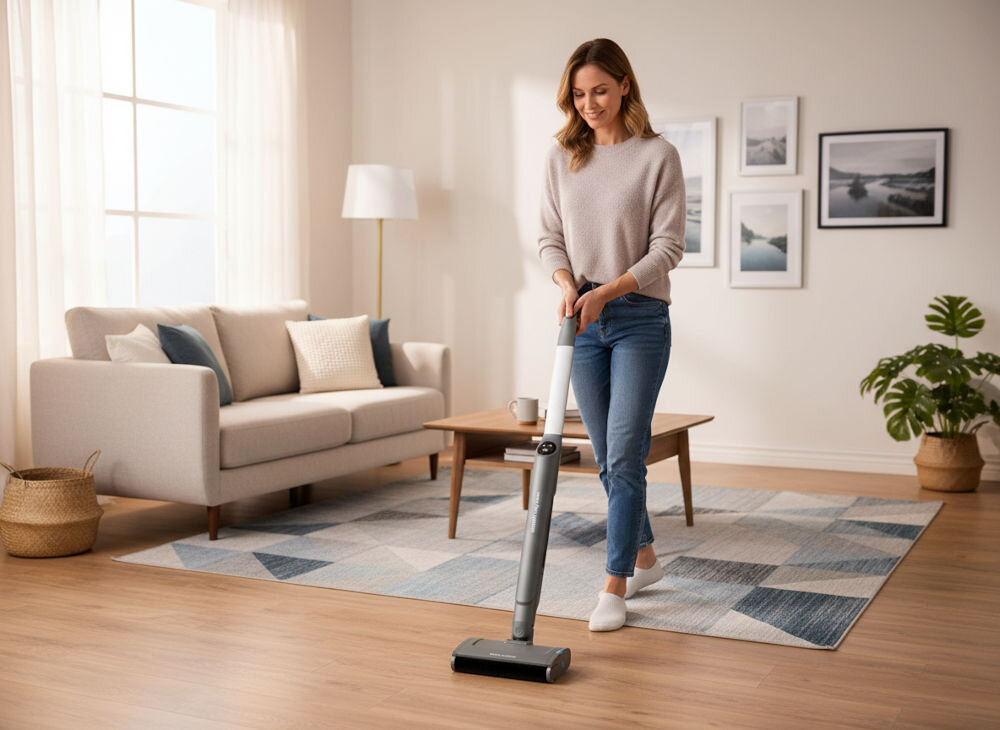 Mop elektryczny GÖTZE&JENSEN EM600T z wodoodpornością IPX4 bezpieczny podczas sprzątania mokrych powierzchni