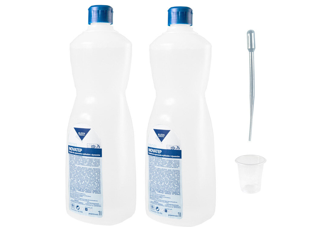 Płyn koncentrat do prania dywanów i tapicerek KLEEN Novatep 2x1L odplamiacz środek piorący wysoka skuteczność plamy dywany wykładziny tapicerki