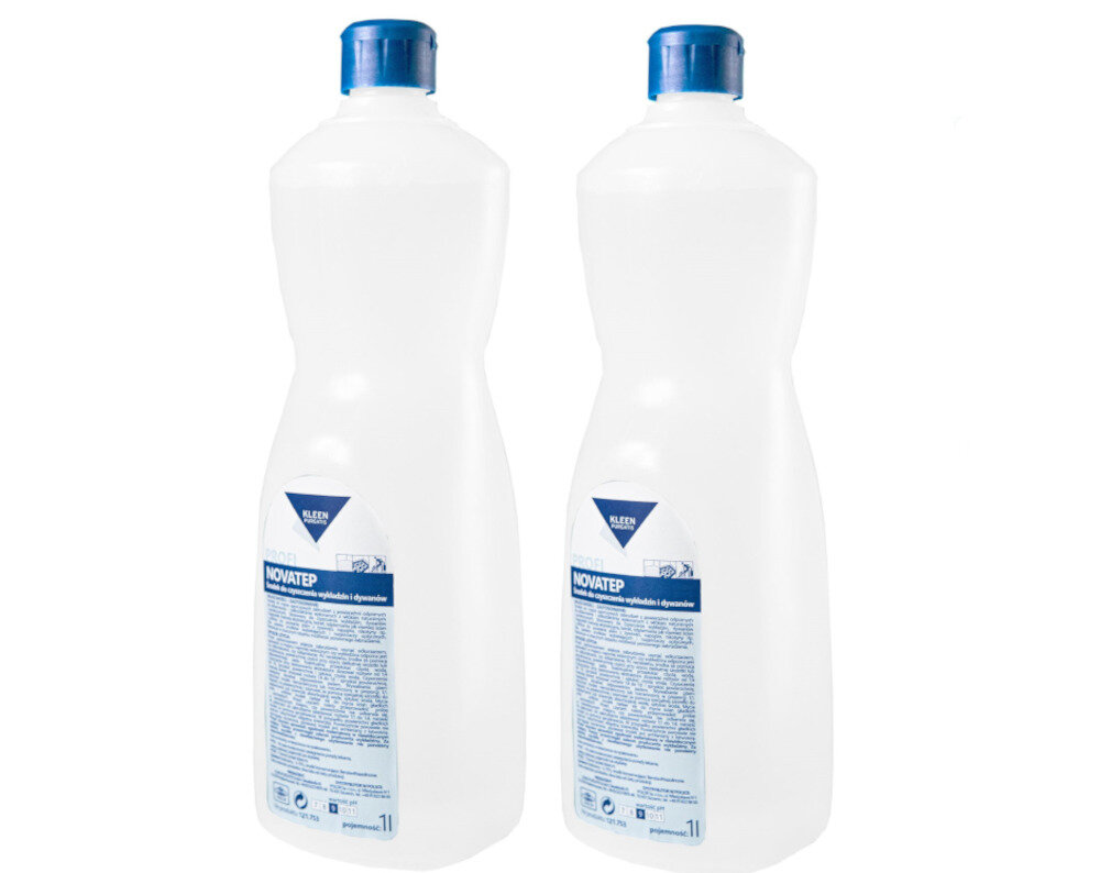 Płyn koncentrat do prania dywanów i tapicerek KLEEN Novatep 2x1L bezbarwny bezzapachowy formuła przyjazny dla środowiska ilość dozowanie