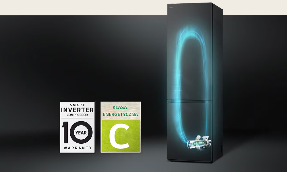 LODÓWKA LG GBV7280AEV Zwiększona efektywność Smart Inverter