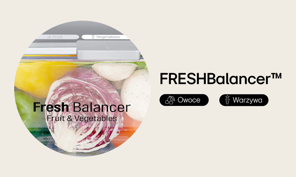 LODÓWKA LG GBV7280AEV Optymalizacja poziomu wilgotności