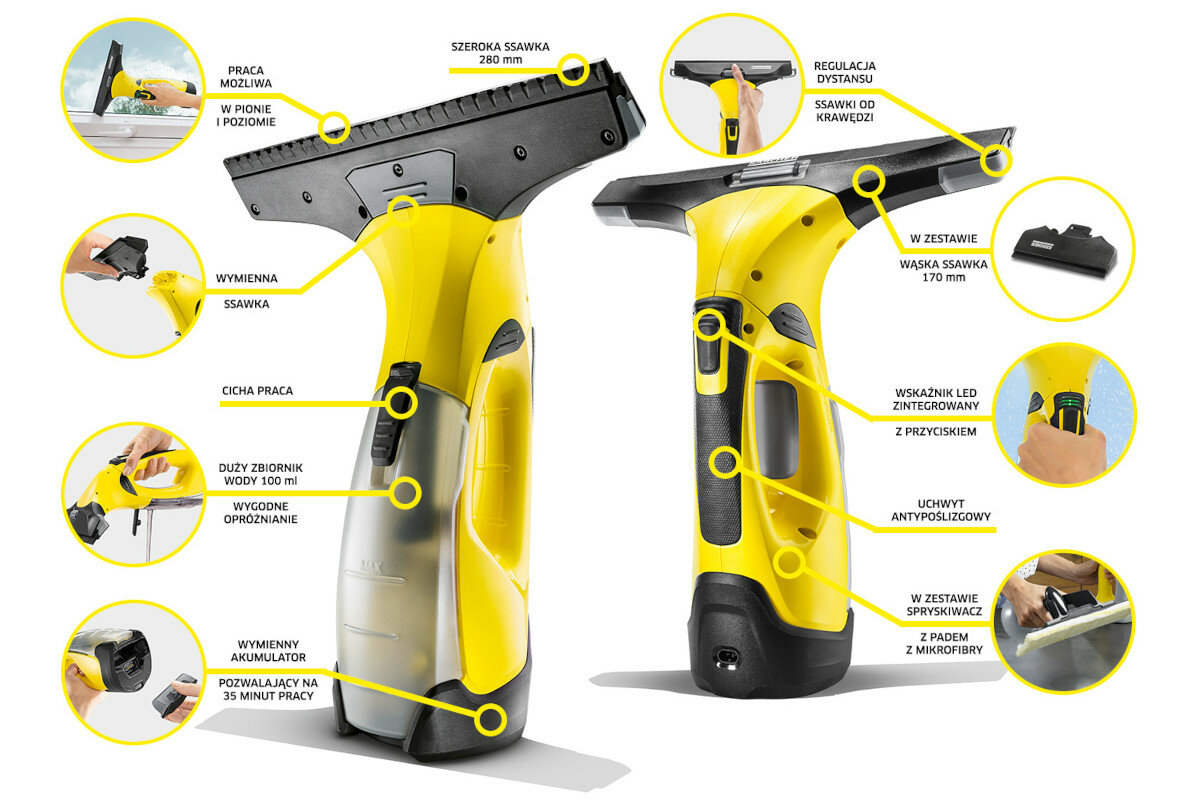 Myjka do okien KARCHER WV 5 Plus N 1.633-453.0 cechy