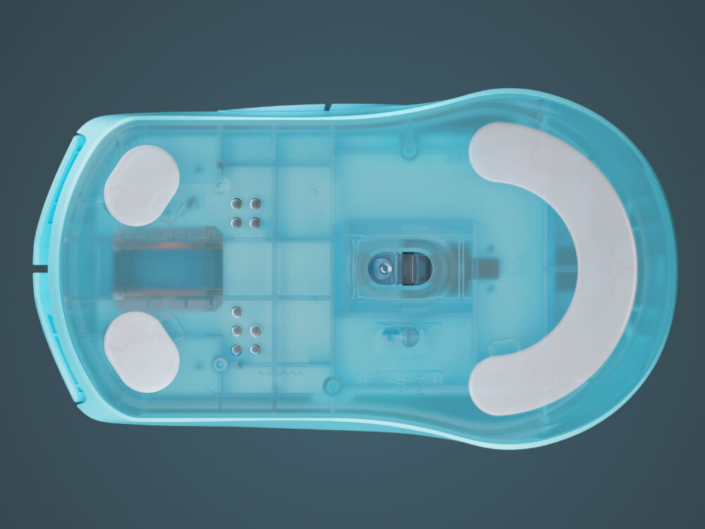 Mysz STEELSERIES Rival 3 Wireless Gen 2 widok od dołu zasilanie baterie stopy teflonowe PTFE