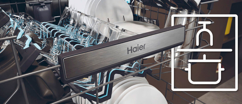 Zmywarka HAIER XF 6B0M3PDA AI Aqua Stop Mycie strefowe Flex Zone mycie łagodne silne intensywne