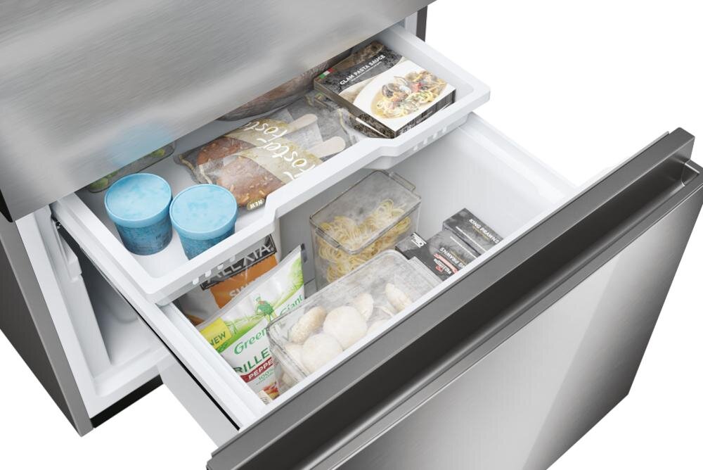 HAIER HTR5720ENMG porządek drzwi półki hartowane szkło