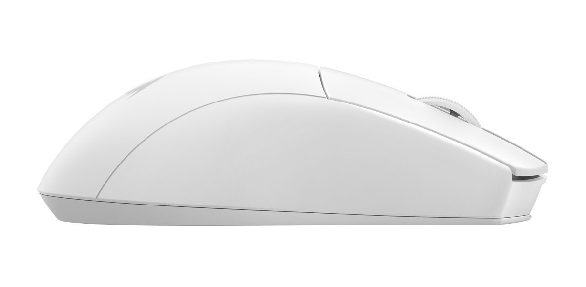 REDRAGON M916-LIT-1K baterię o pojemności 400 mAh grasz, pracujesz, czy przeglądasz internet- mysz w kolorze białym od boku na białym tle 