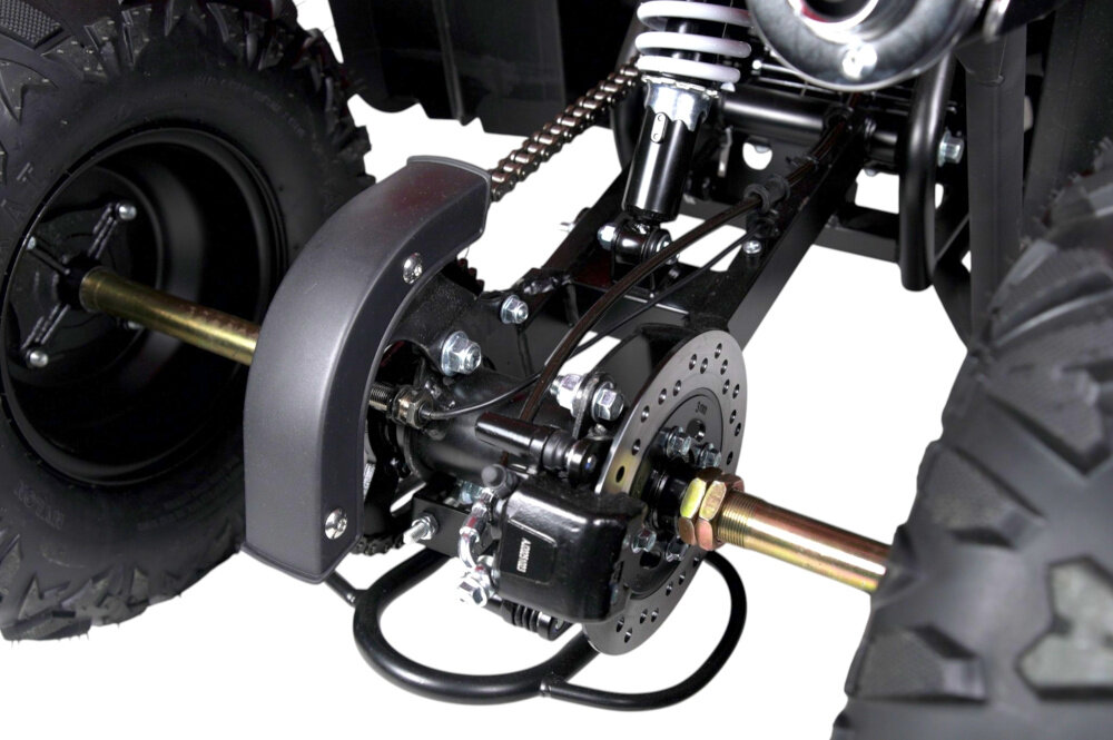 Quad TORQ Viper 125 1+1 VIP125RB-1 Czerwony zbliżenie na łańcuch łańcuchowe przeniesienie napędu regularną kontrolę czyszczenie i smarowanie łańcucha
