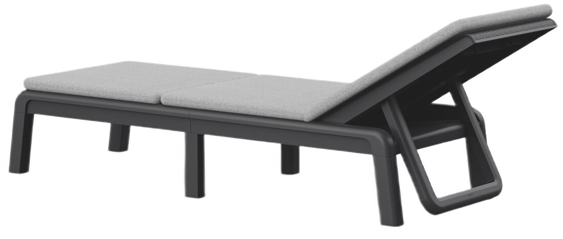 Leżak KETER Atlas Sunlounger 271479 Grafitowy + Jasnosszary zdjęcie lifestyle Regulowane oparcie  4-stopniową regulację oparcia Miękkie podparcie