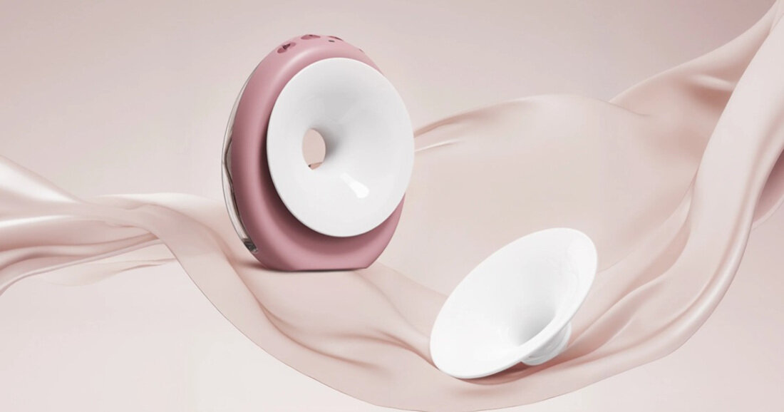 Laktator MOMCOZY Air 1 Podwójny Różowy Dyskrecja i komfort mamy wygląd design prezentacja wizualizacja