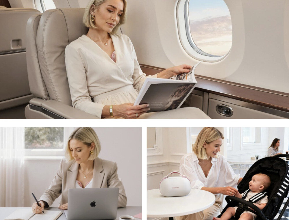 Laktator MOMCOZY Air 1 Podwójny Różowy Wygoda dla każdej sylwetki z medycznego silikonu przyjemny w kontakcie ze skórą dopasowuje się do jej temperatury